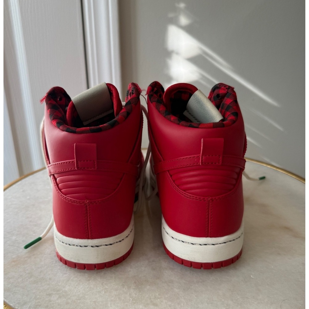 Nike Dunk High Ultra Rain Jacket Red Plaid Flannel Lined Sneakers Men's Sz 7 - Picture 4 of 10